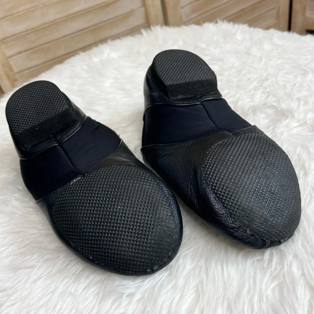 •Theatricals• black leather jazz shoes with Neoprene